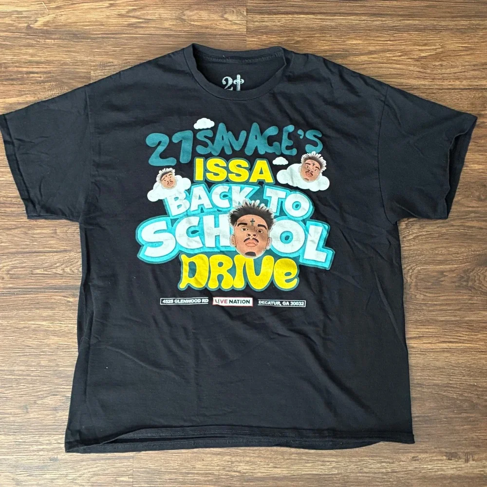 21 Savage Issa Back To School Drive 2024 Graphic Tee XL Atlanta Rap Shirt‎